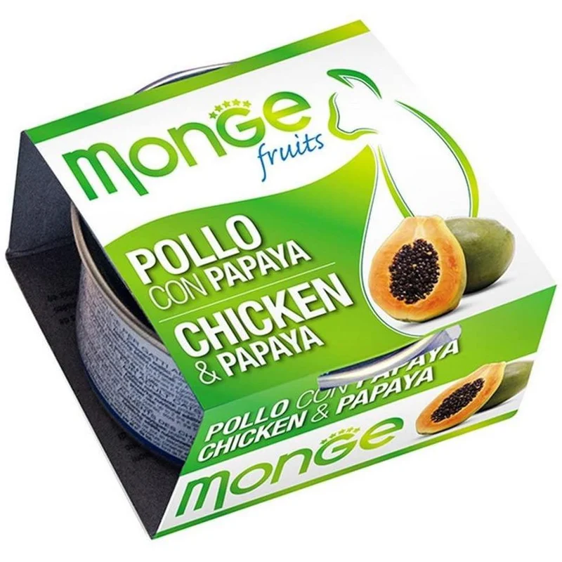 Monge Fruits Pollo con Papaya 80g - Cibo Umido per Gatti