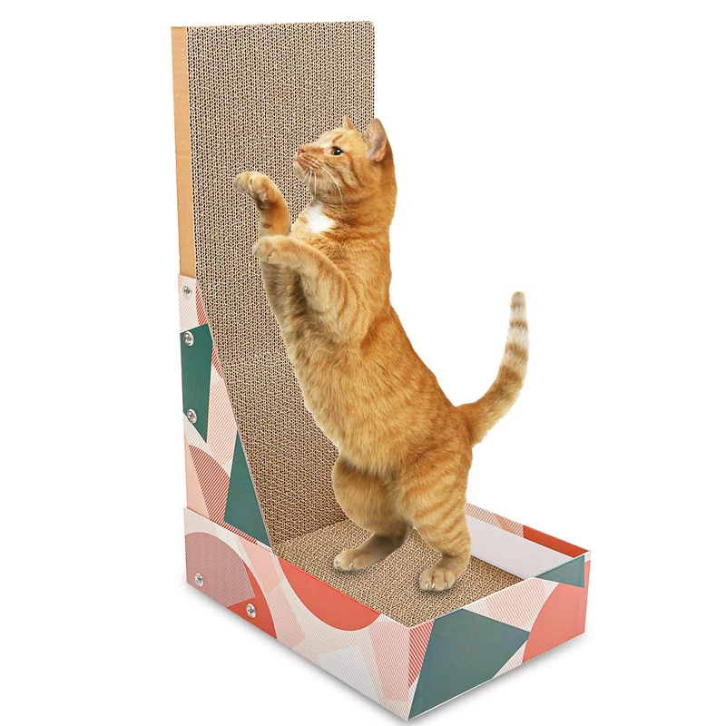 Tiragraffi per Gatti, Adulti Cat Multi-Scratch Cardboard Scratching Post, per Gatti a Forma di L Graffiatoio Gatto Scratching Board, Cartone Colonna Tira Graffi, per Pareti e Angoli