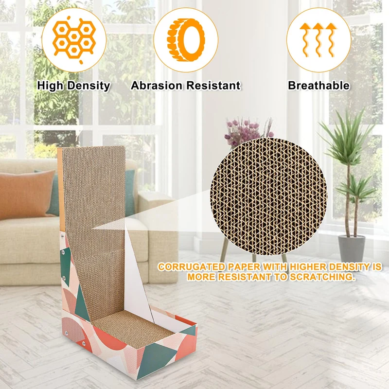 Tiragraffi per Gatti, Adulti Cat Multi-Scratch Cardboard Scratching Post, per Gatti a Forma di L Graffiatoio Gatto Scratching Board, Cartone Colonna Tira Graffi, per Pareti e Angoli