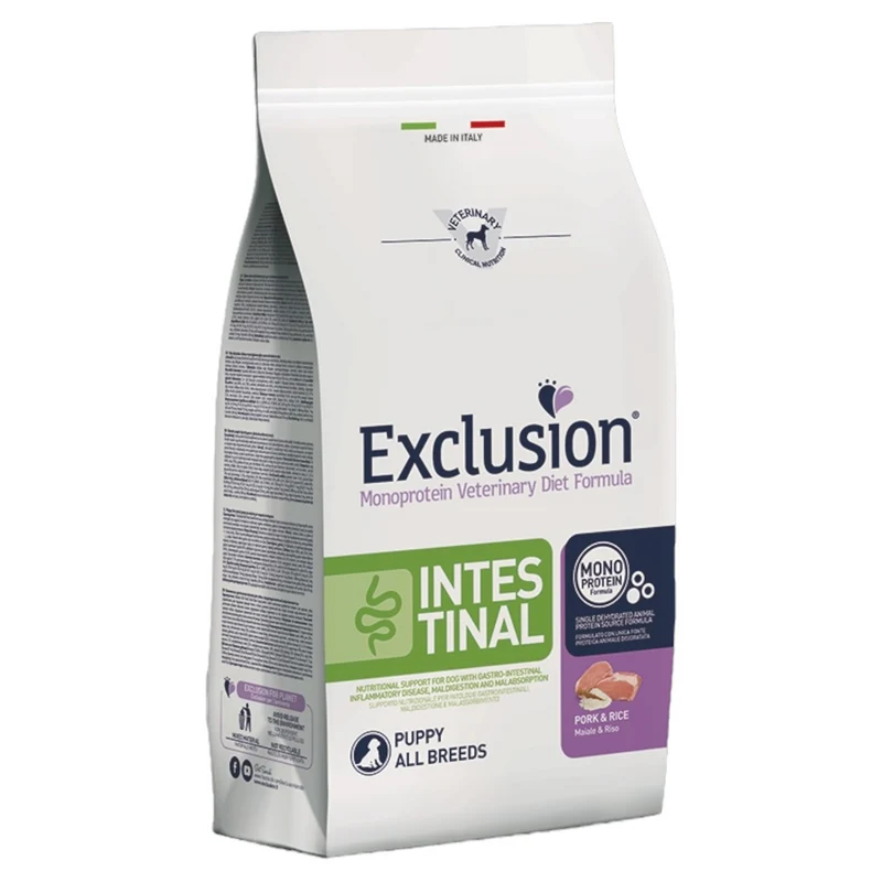 EXCLUSION Cane Intestinal Puppy Maiale e Riso 2Kg