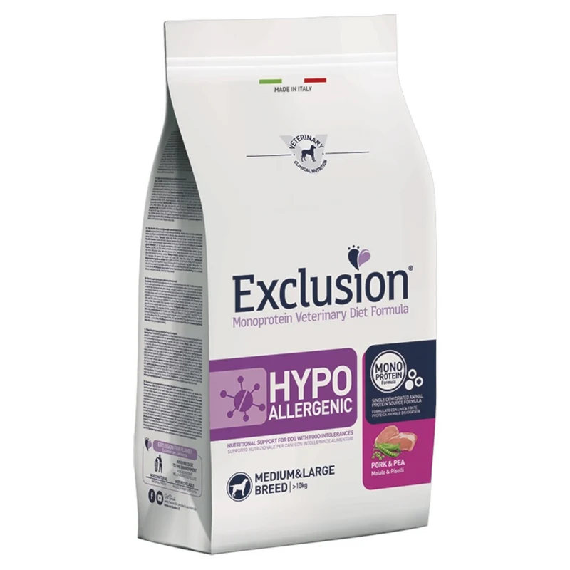 EXCLUSION Cane Hypoallergenic Medium&Large Adult Maiale e Piselli 2Kg