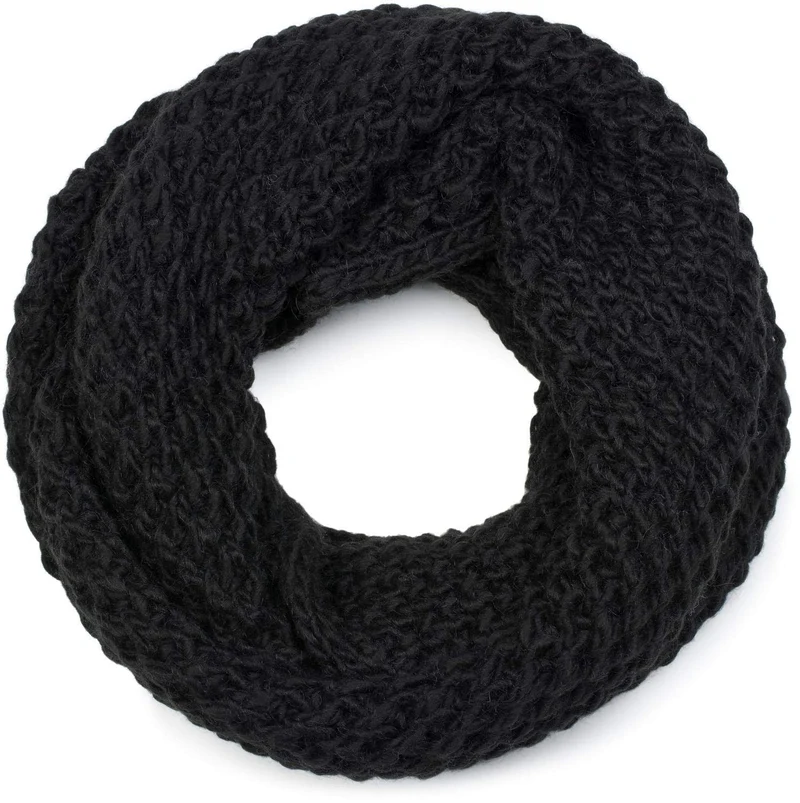 styleBREAKER Sciarpa in maglia lavorata a maglia grossa, sciarpa in maglia pesante a tinta unita, sciarpa in maglia invernale, unisex 01018157, colore:Nero