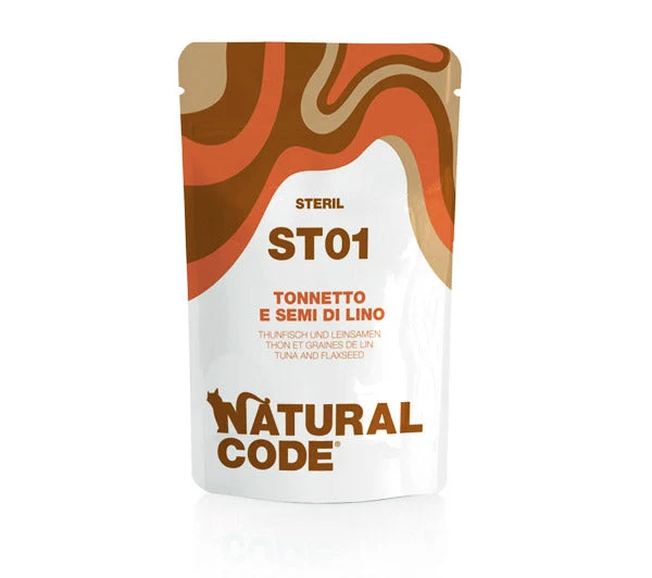 Natural Code ST01 Tonnetto e Semi di Lino 70g Umido per Gatti Sterilizzati
