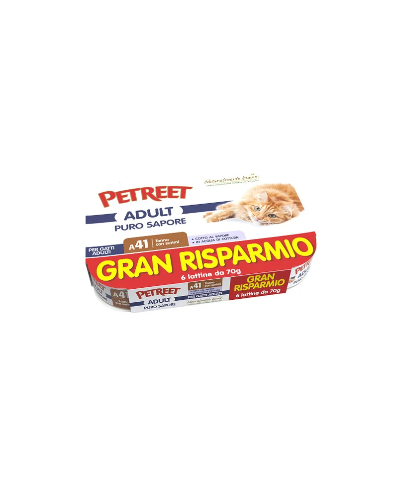 Petreet A41 Adult Tonno con Surimi 6x70g Cibo Umido per Gatti