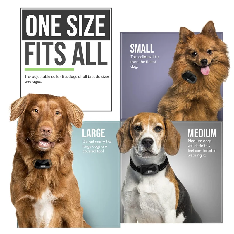 PetLab Collare Antiabbaio per Cani Collari Addestramento Collare Anti Abbaio Cani di Piccola Grande Talia Vibrazione Educativo Stop Abbaiare Dispositivo Antiabbaio Cane Anti Bark Collar