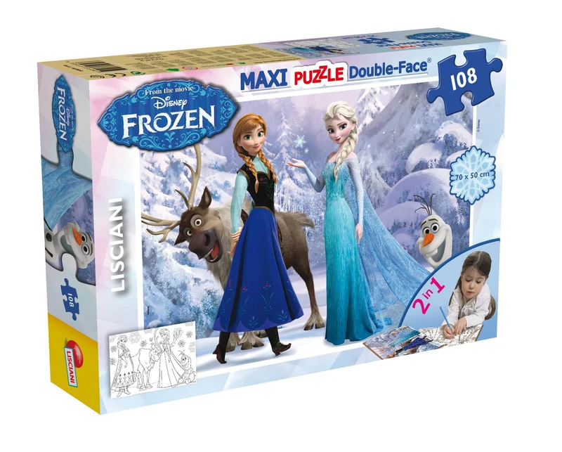 Liscianigiochi, Frozen Elsa And Anna Disney Puzzle, 108 Pezzi, Multicolore, 42121