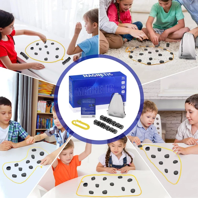 HOVIBU Gioco di Scacchi Magnetici, Magnetic Chess Game, Gioco da Tavolo di Magnetica Multigiocatore, Educativo Gioco da Tavolo a Scacchi, Scacchiera Magnetica Portatile per Feste in Famiglia Viaggio
