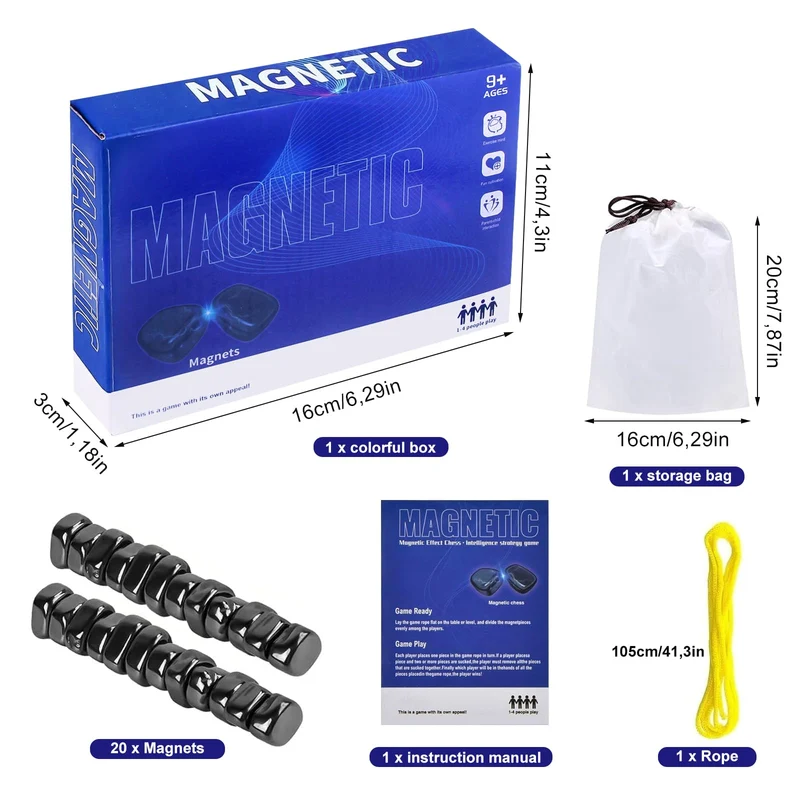HOVIBU Gioco di Scacchi Magnetici, Magnetic Chess Game, Gioco da Tavolo di Magnetica Multigiocatore, Educativo Gioco da Tavolo a Scacchi, Scacchiera Magnetica Portatile per Feste in Famiglia Viaggio