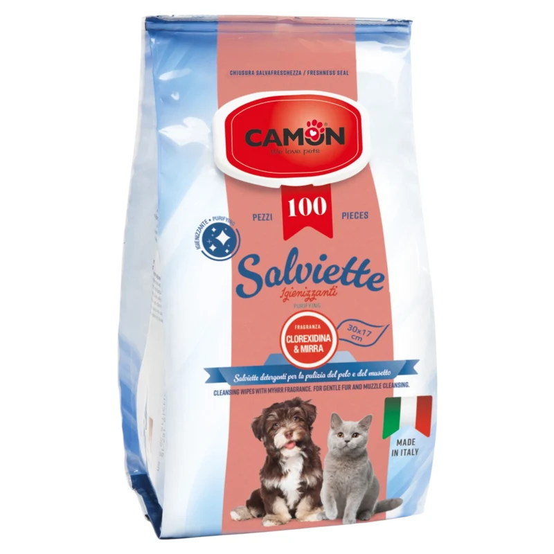 CAMON Salviette Clorexidina&Mirra Maxi Formato 100pz