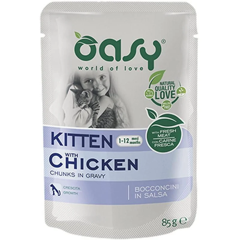 Oasy Bocconcini in Salsa per Gattini con Pollo 85g