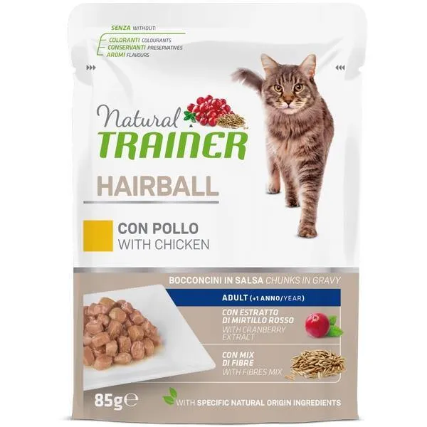 Natural Trainer Hairball con Pollo 85g - Gatti Adulti