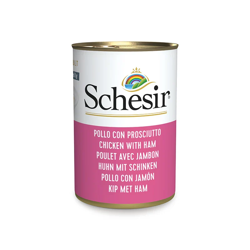 Schesir Pollo con Prosciutto in Gelatina 140g - Umido Gatto