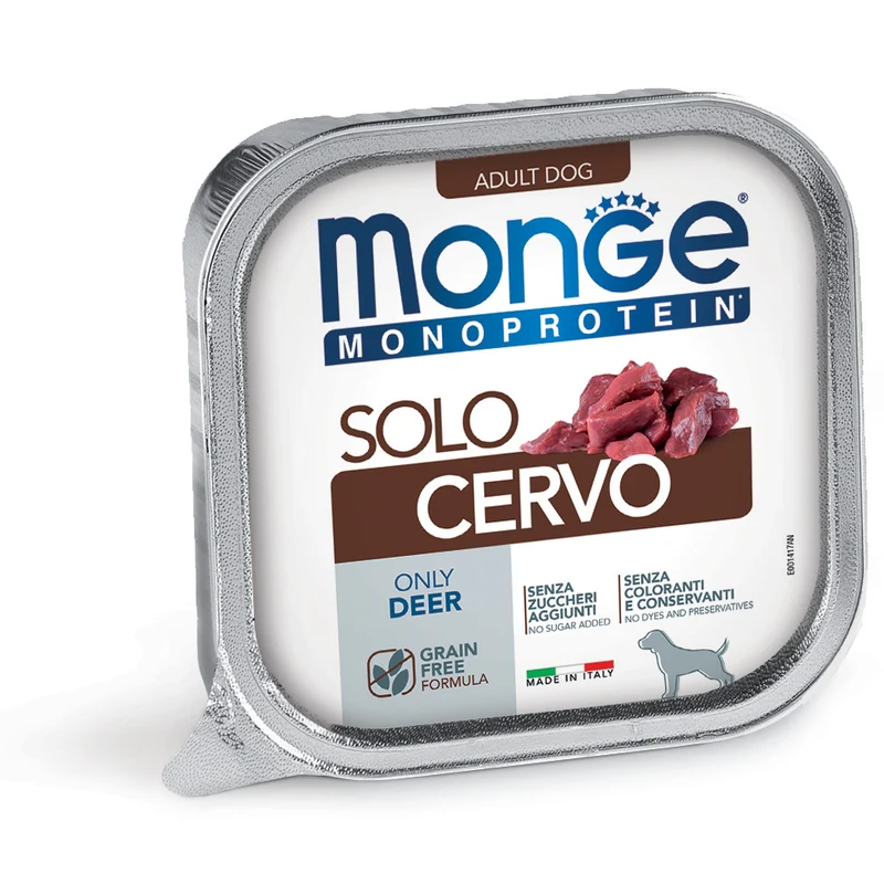 Monge Monoprotein Paté Solo Cervo 150g - Cane
