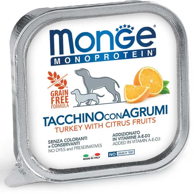 Monge Monoprotein Solo Tacchino e Agrumi 150g - Umido Cane