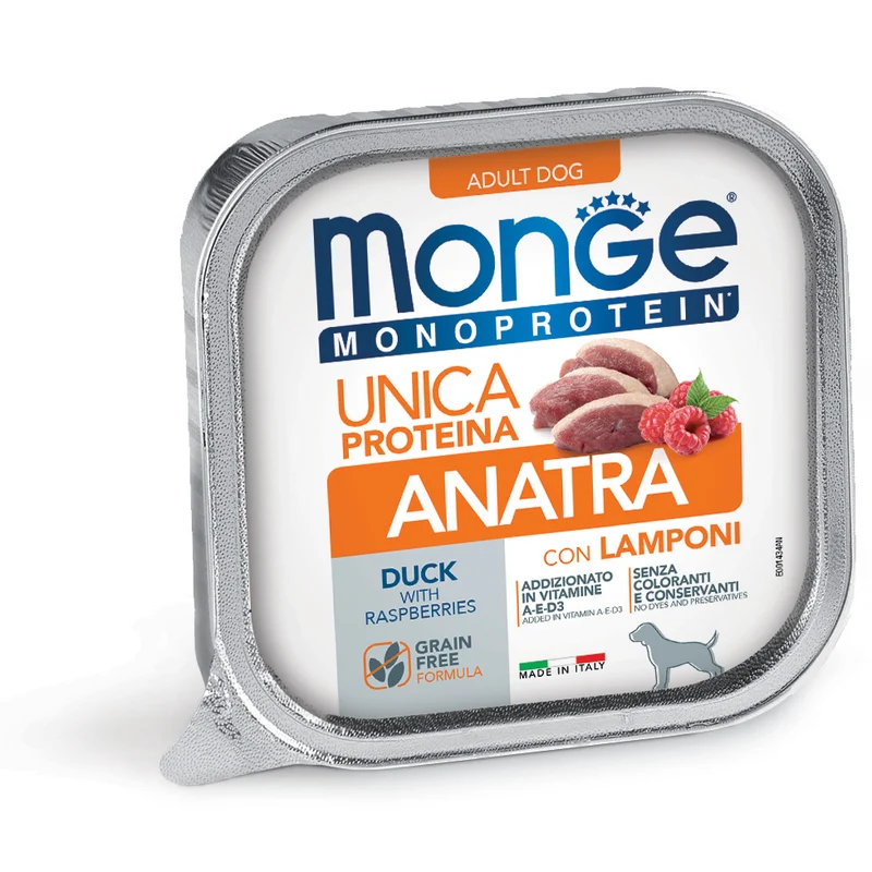 Monge Monoprotein Pate Anatra e Lamponi 150g - Cane Adulto