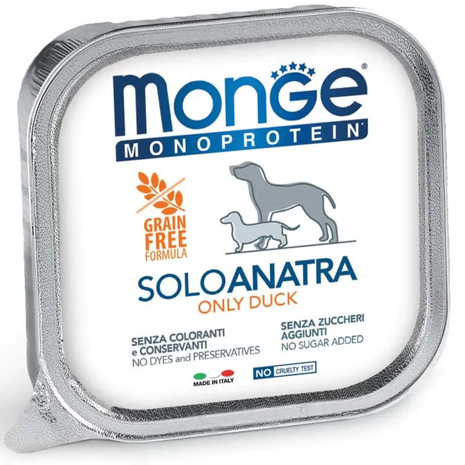 Monge Monoprotein Pate Solo Anatra Cane 150g
