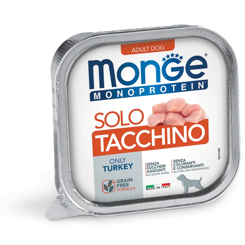 Monge Monoprotein Solo Tacchino 150g - Cibo Umido per Cani