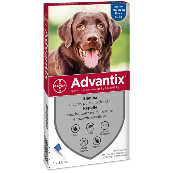 ELANCO Bayer Advantix 25-40Kg (4 Pipette)