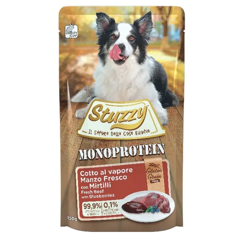 Stuzzy Monoprotein Manzo e Mirtilli 150g - Cane Adulto