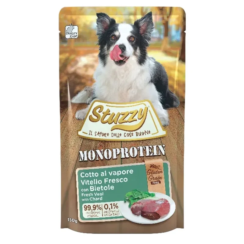 Stuzzy Monoprotein 150g Vitello con Bietole - Cibo Umido per Cani