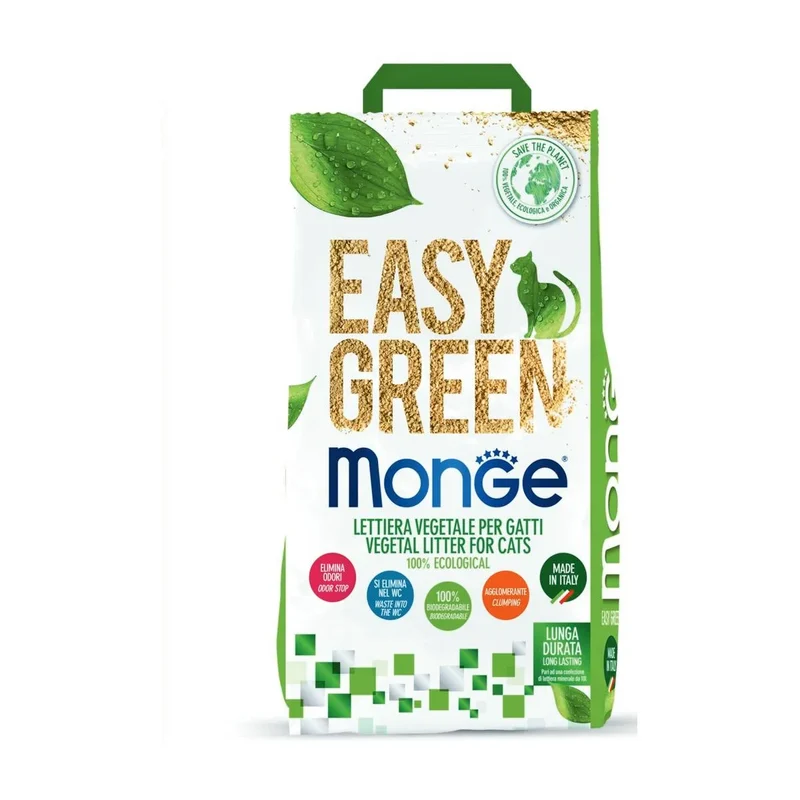 Monge Easy Green 3,5kg - Lettiera Vegetale Gatti Furetti Rettili