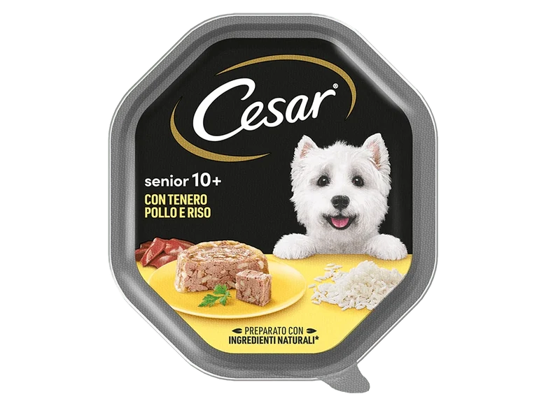 Cesar Senior 10+ Pollo e Riso 150g - Cibo Umido per Cani