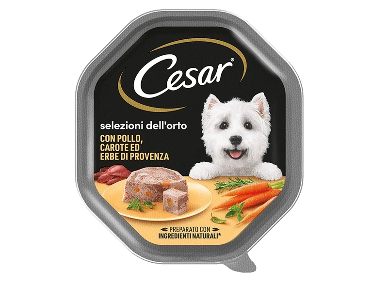 Cesar Selezioni dell'Orto Pollo e Carote 150g - Cibo Umido per Cani