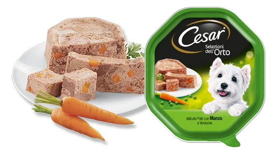 Cesar Selezioni dell'Orto Manzo e Verdure 150g - Cibo Umido per Cani