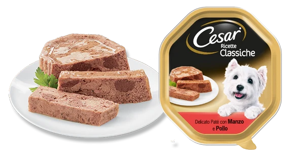 Cesar Ricette Classiche Manzo e Pollo 150g - Cibo Umido per Cani