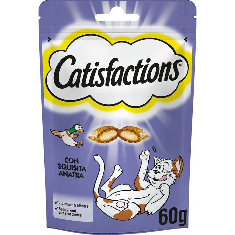 Catisfactions con Anatra 60g - Snack per Gatti