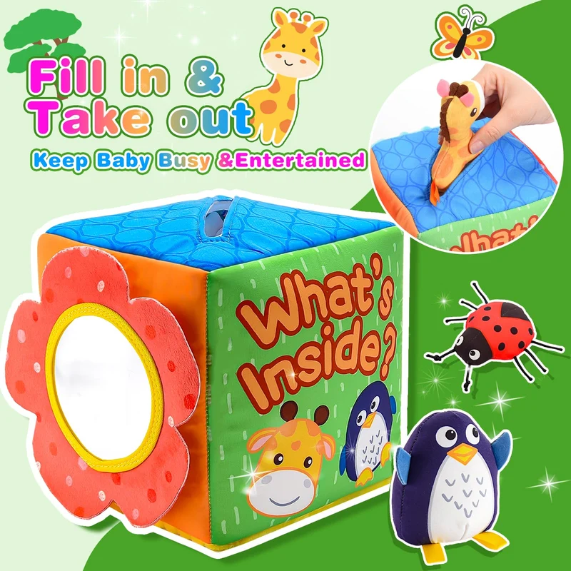 HappyGoLucky Giochi Neonato 0-12 Mesi, Giochi Sensoriali per Neonati Regali Natale Bambini Giochi Montessori 6 Mesi Giochi per Neonati 0-3 Mesi Animali Giocattolo per Bambini Regalo Bambino