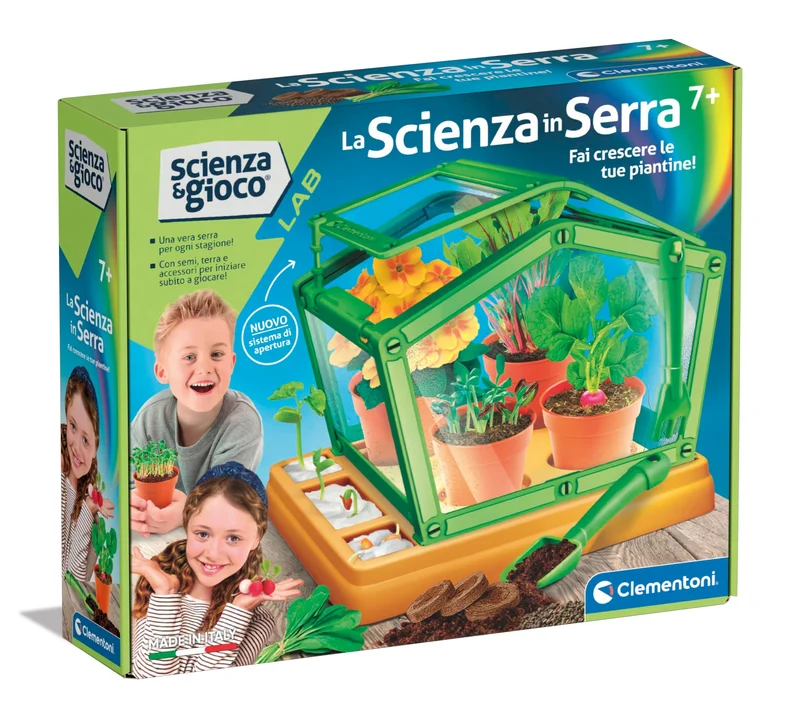 Clementoni - 19365 - Scienza E Gioco Lab - La Scienza In Serra - Orto Botanico, Serra Bambini, Kit Piante Da Coltivare, Laboratorio Scientifico 7 Anni, Esperimenti Scienza, In Italiano, Made In Italy