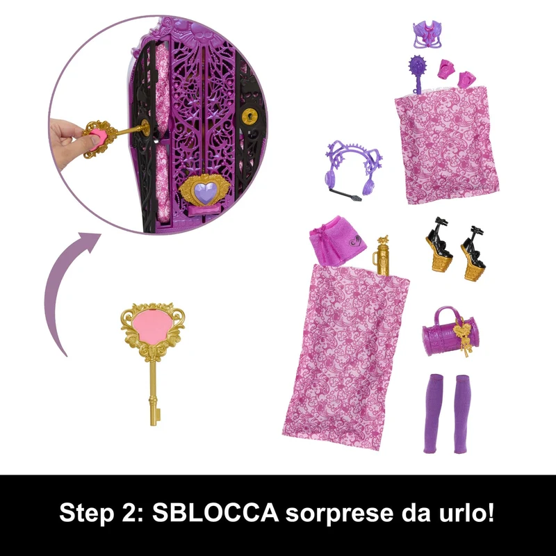 Monster High - Segreti da Brivido Clawdeen Wolf Misteri Mostruosi, set con bambola e guardaroba, 19 soprese e capi d'abbigliamento inclusi, giocattolo per bambini, 4+ anni, HXH85
