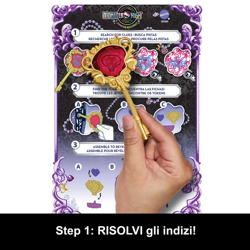 Monster High - Segreti da Brivido Clawdeen Wolf Misteri Mostruosi, set con bambola e guardaroba, 19 soprese e capi d'abbigliamento inclusi, giocattolo per bambini, 4+ anni, HXH85