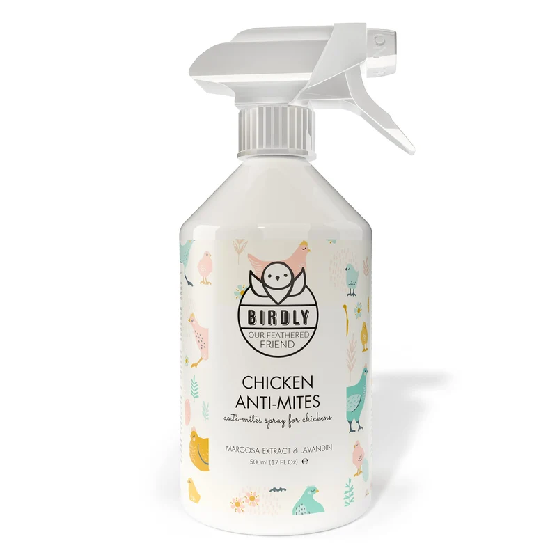 Spray antiacaro BIRDLY per polli – 500 ml – Efficace repellente per acari con oli essenziali, spray antiacaro contro acari e parassiti, per la prevenzione e l'infestazione acuta