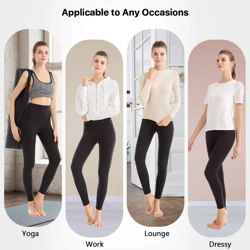SINOPHANT Leggins Vita Alta Donna, Leggings Donna Fitness Pantaloni Yoga Controllo della Pancia Opaco Elastici Morbido per Sportivi o Casual,S-M,Azzurro