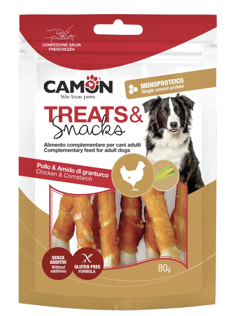 Camon Treats&Snacks Ossicini Arrotolati con Pollo 80g