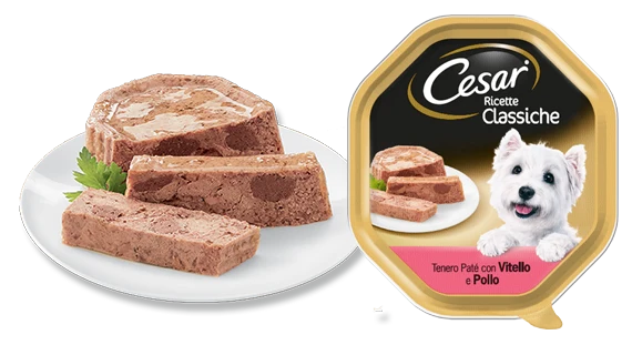 Cesar Ricette Classiche Vitello e Pollo 150g - Cibo Umido per Cani