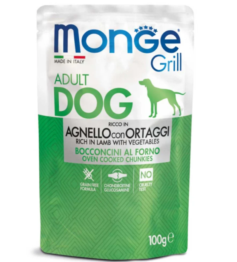 Monge Grill Adult Agnello con Verdure 100g - Umido Cane