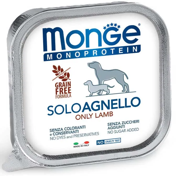 Monge Monoprotein Adult Pate Solo Agnello Cane 150g