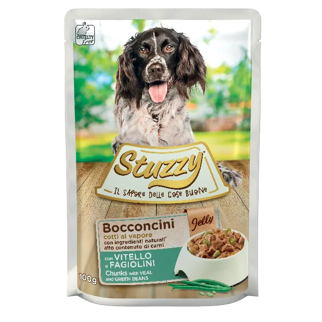 Stuzzy Bocconcini Vitello e Fagiolini 100g - Cibo Umido per Cani