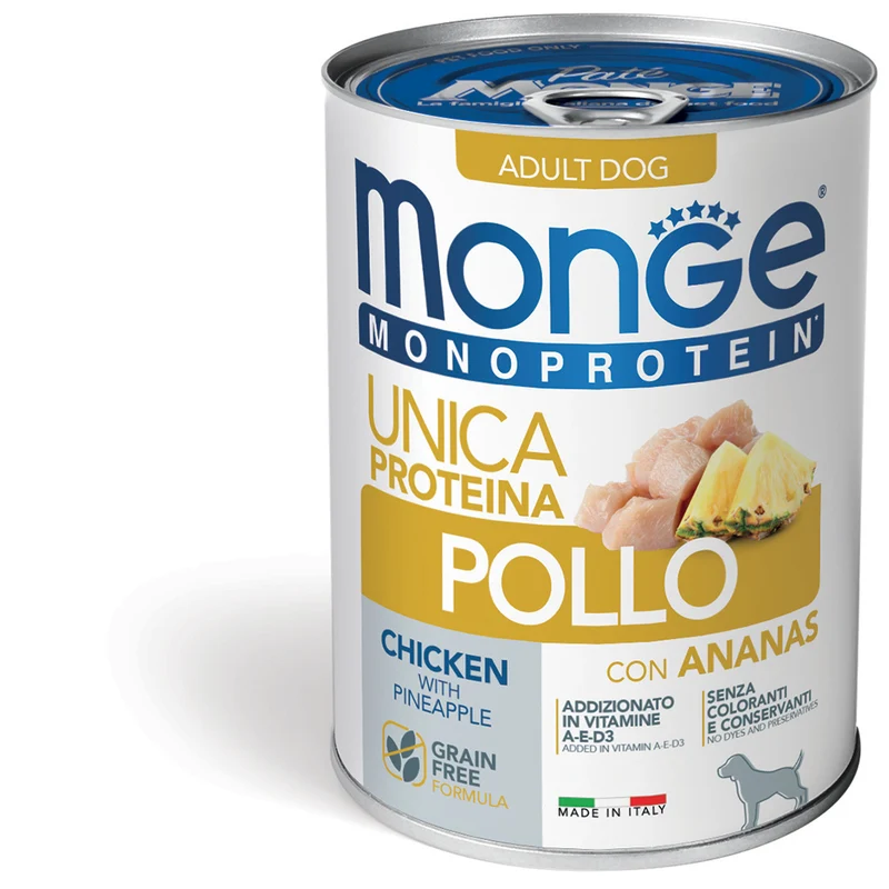 Monge Monoprotein Pate Pollo e Ananas 400g - Cane Adulto