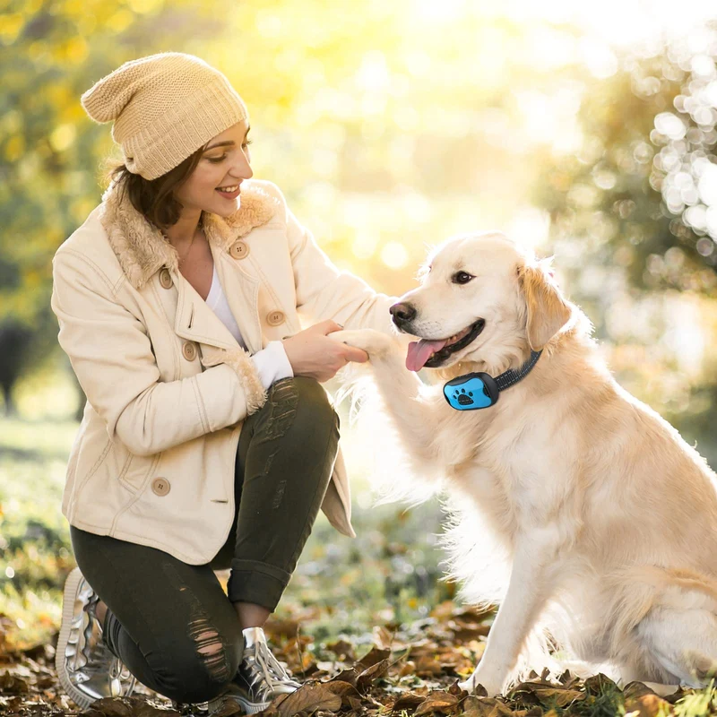 MASBRILL Collare Antiabbaio, Collare Antiabbaio Ricaricabile per Cani di Piccola Media Grande Taglia, Dispositivo Antiabbaio con Suono e Vibrazione 7 Livelli di Sensibilità - Blu