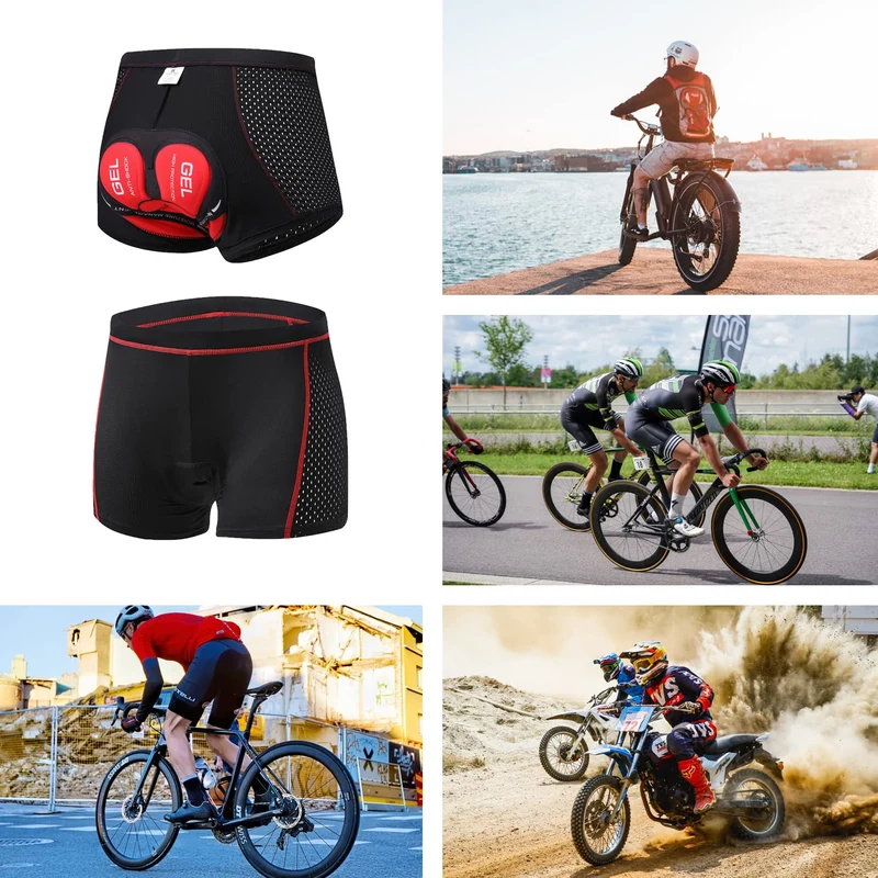 SOLO ACTFIT Pantaloncini Intimo Ciclismo da Uomo MTB Ciclismo Mutande Gel 3D Imbottite Bicicletta Pants Traspiranti Antiscivolo