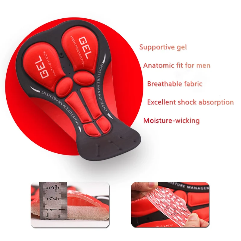 SOLO ACTFIT Pantaloncini Intimo Ciclismo da Uomo MTB Ciclismo Mutande Gel 3D Imbottite Bicicletta Pants Traspiranti Antiscivolo