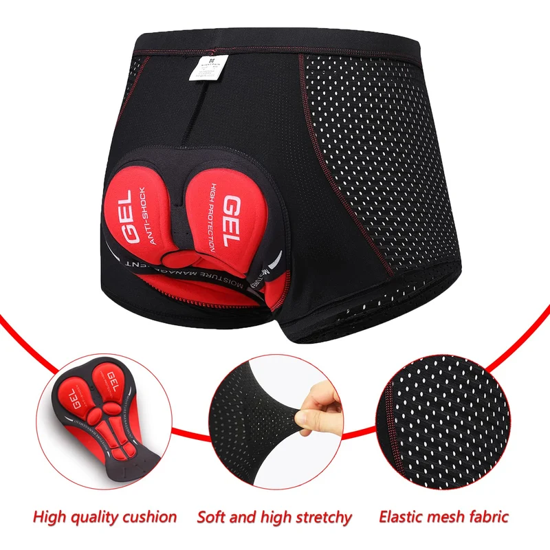 SOLO ACTFIT Pantaloncini Intimo Ciclismo da Uomo MTB Ciclismo Mutande Gel 3D Imbottite Bicicletta Pants Traspiranti Antiscivolo