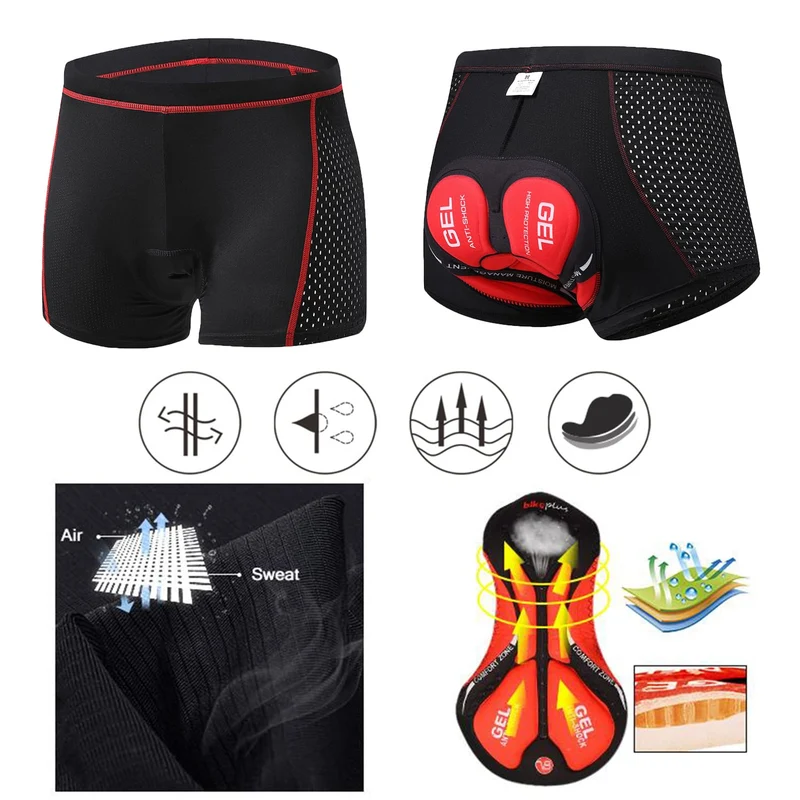 SOLO ACTFIT Pantaloncini Intimo Ciclismo da Uomo MTB Ciclismo Mutande Gel 3D Imbottite Bicicletta Pants Traspiranti Antiscivolo