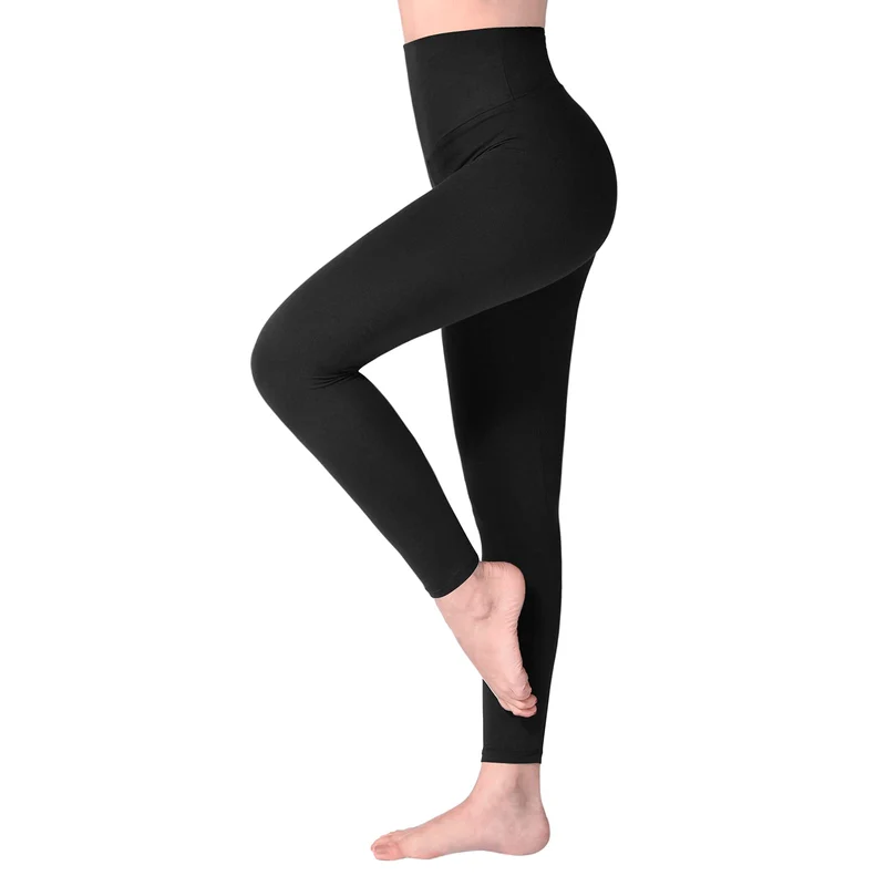 SINOPHANT Leggins Vita Alta Donna, Leggings Donna Fitness Pantaloni Yoga Controllo della Pancia Opaco Elastici Morbido per Sportivi o Casual,S-M,Nero