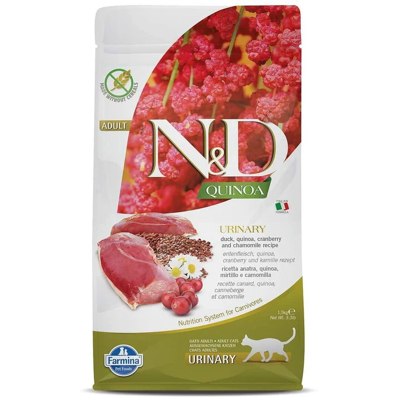 Farmina N&D Quinoa Urinary Anatra 1,5kg Crocchette per Gatti