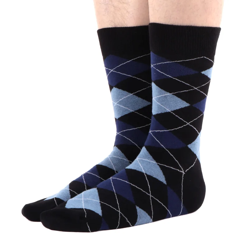 Calzini da Uomo in Cotone Pettinato Senza Cuciture, 12 Paia Geometrico, Taglia 43-46